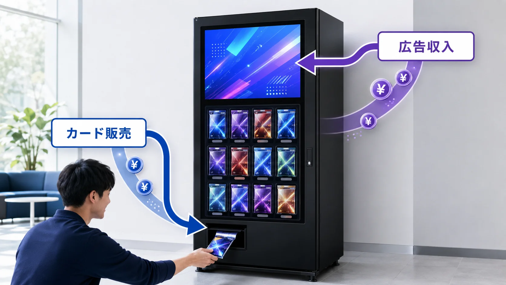 カード販売と広告収入の二重の収益モデル